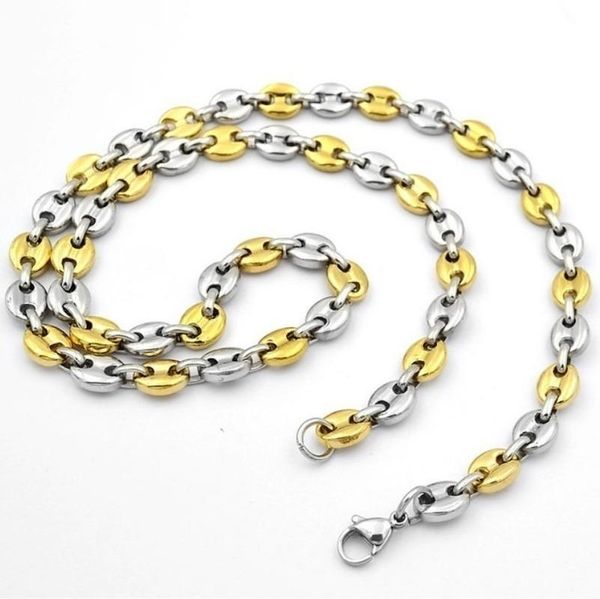 

chains fashion hip hop style coffee bean chain necklace rock men party wedding punk jewelry gift, Silver
