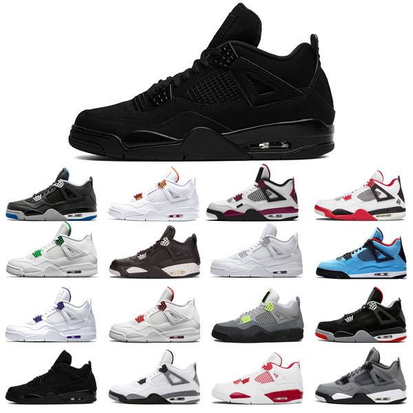 

man's basketball shoes 4s high cut black cat court purple university red neon bred alternate motorsport orange metallic white cement co