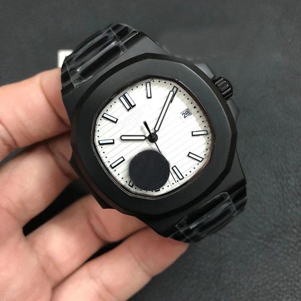 

2020 men automatic watches 5711 silver strap blue stainless mens mechanical montre de luxe wristwatch, Slivery;brown