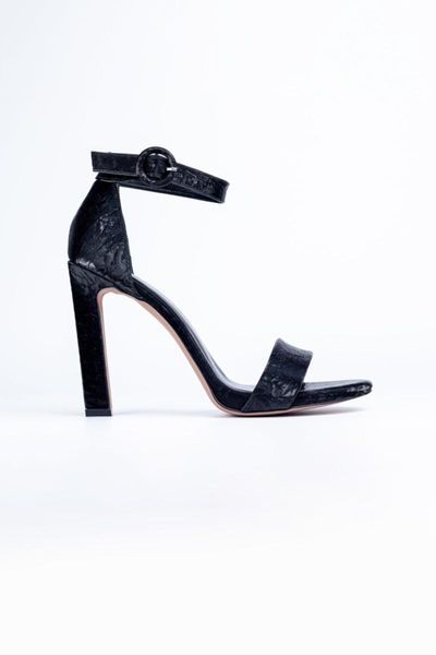 

sandals black broken satin