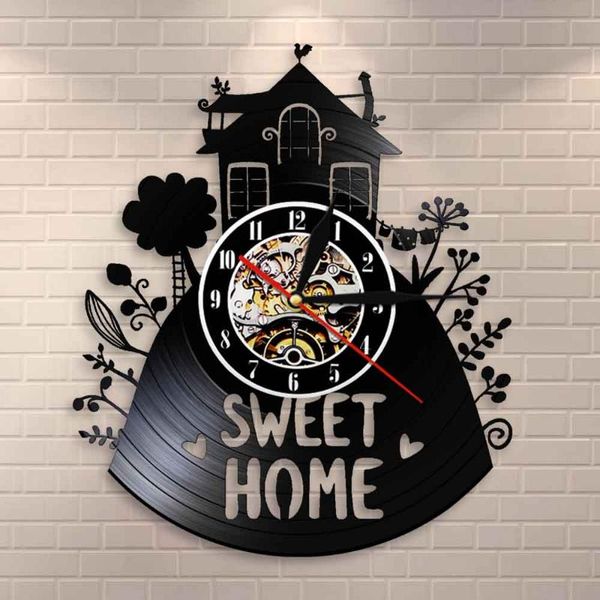 

wall clocks silent non-ticking quartz sweet home clock decorative record modern design decor baby registry gift