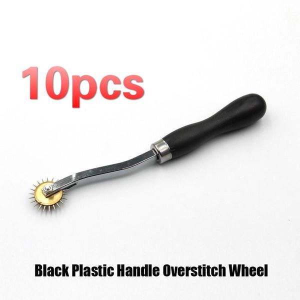 

10pcs leather overstitch wheel leather stitch tracing wheel spacing perforating tool gear roulette spacing supplies, Black