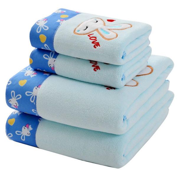 

towel bath set soft absorbent cartoon children bathroom outdoor sports beach 2-piece