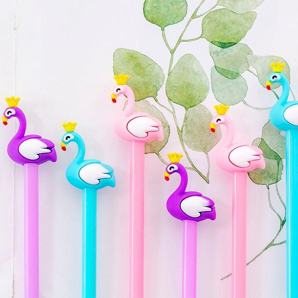 

party favor creative girl heart crown swan gel pen black 0.5 mm water student stationery wholesale manufacturer gifts