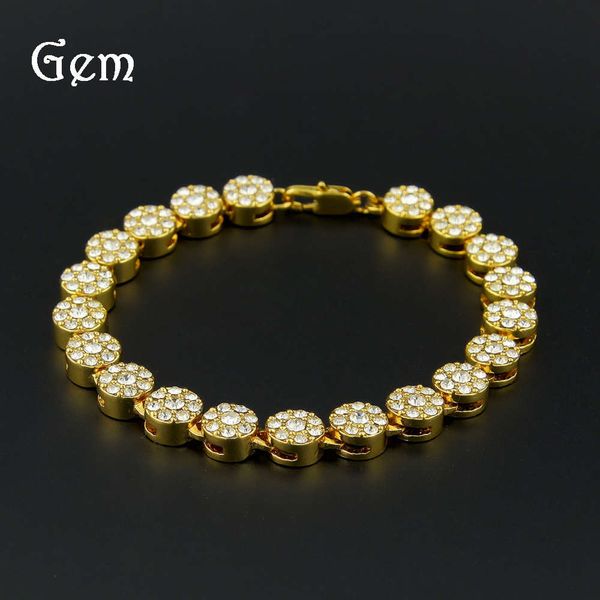 

full diamond single round row fashion bracelet men's bracelet, Silver