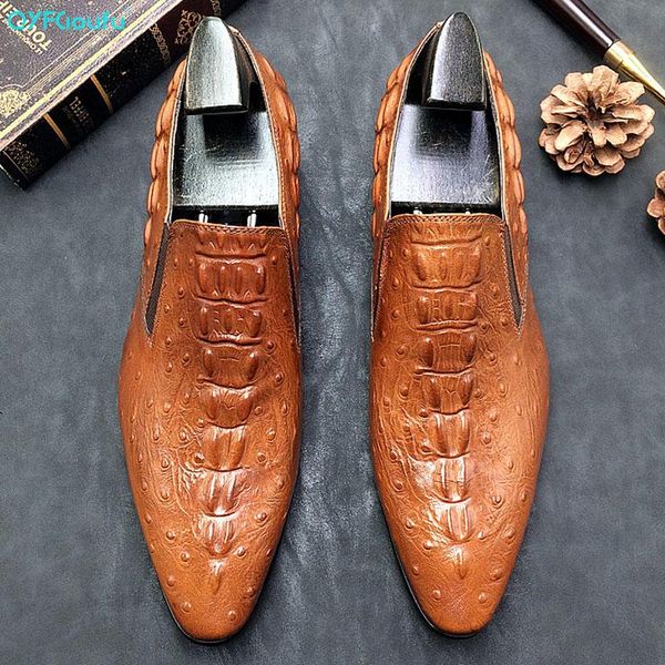 

dress shoes qyfcioufu alligator skin mens genuine leather oxfords business office wedding black slip on men's formal