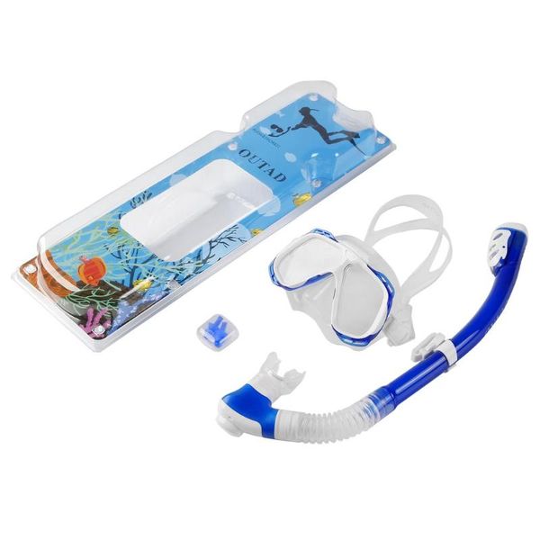 

outad diving snorkeling iving mask snorkel set tempered glass lenses adjustable strap uv protection anti-fog waterproof