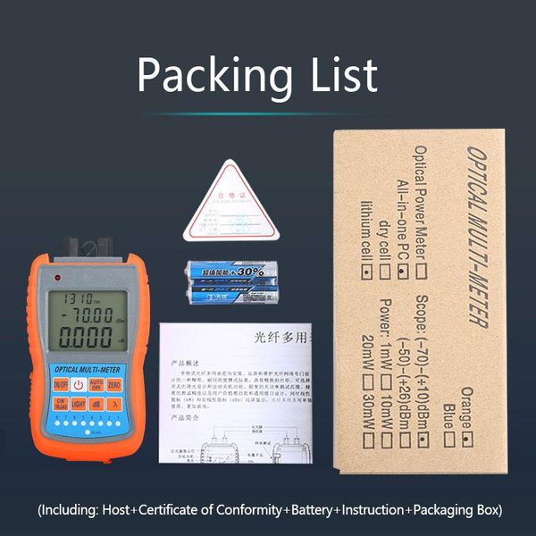 

4 in1 mini comptyco aua-g70b/50b optical power meter visual fault locator network cable test optical fiber tester 10km 30km vfl