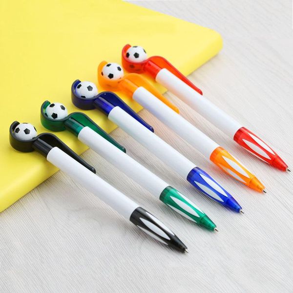 

cartoon plastic push ballpoint pen football shape office ballpoint pen 0.7/1.0mm stationery business office supplies ld70907, Blue;orange