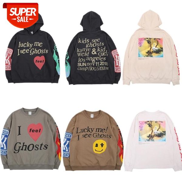 

kanye west kids see ghosts hoodie men pullover 2019 new arrived fashion sweatshirts hip hip hoodies #al0y, Black