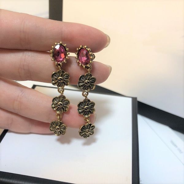 

designer jewellery earrings womeng new net red temperament style color diamond chrysanthemum fashion personality high end brass material, Golden