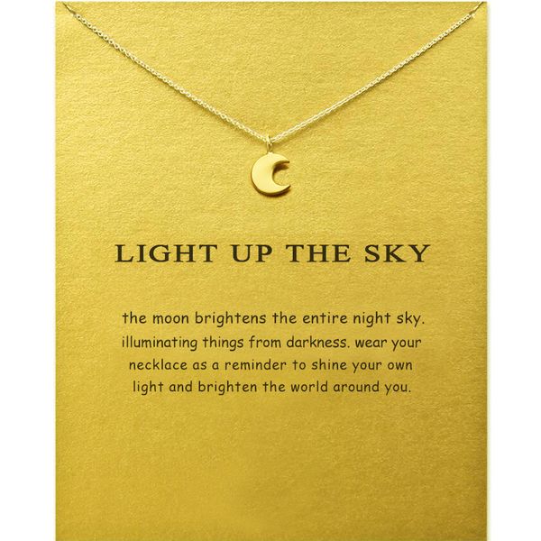 

moon pendant necklace alloy necklaces with card women girls fashion jewelry, Silver