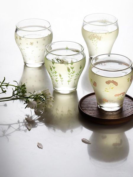 

wine glasses bfe borosilicate glass cup transparent heat resistant teacup household teatime flower fruit