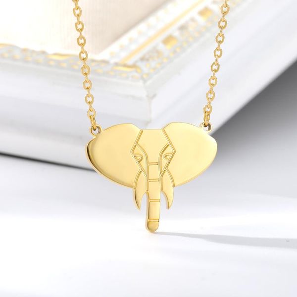 

chains cute handmade elephant necklace for women animal necklaces chain stainless steel gold plated lovers friend birthday gifts, Silver