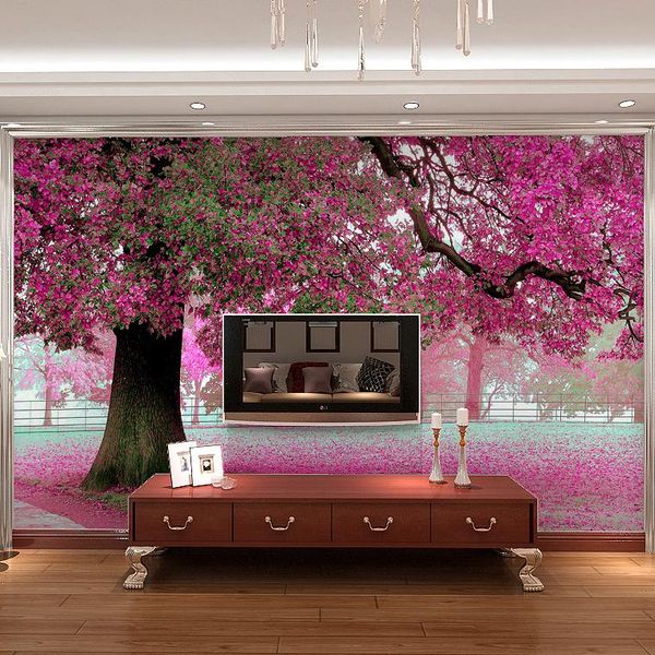 

wallpapers large mural living room tv backdrop bedroom romantic cherry natural scenery custom size