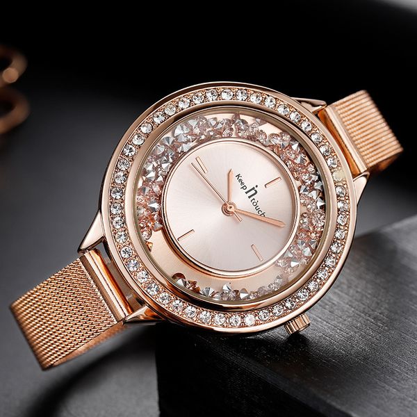 

intex selling women's diamond inlaid korean fashion trend waterproof quartz watch oem, Slivery;brown