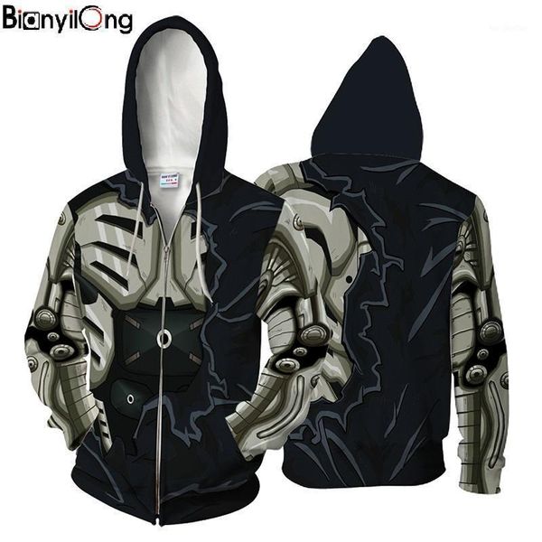 

men's hoodies & sweatshirts 2021 muscle zip hoodie one punch man power hooded coat zipper outerwear men's hoody sweatshirt plus si, Black