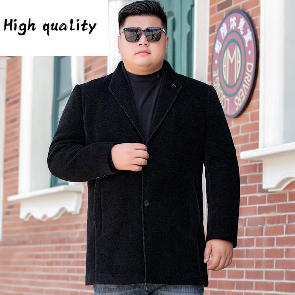 

code super-large cloth coat male long season and thicken nutty loose menswear fertilizer increase fat coat, Black