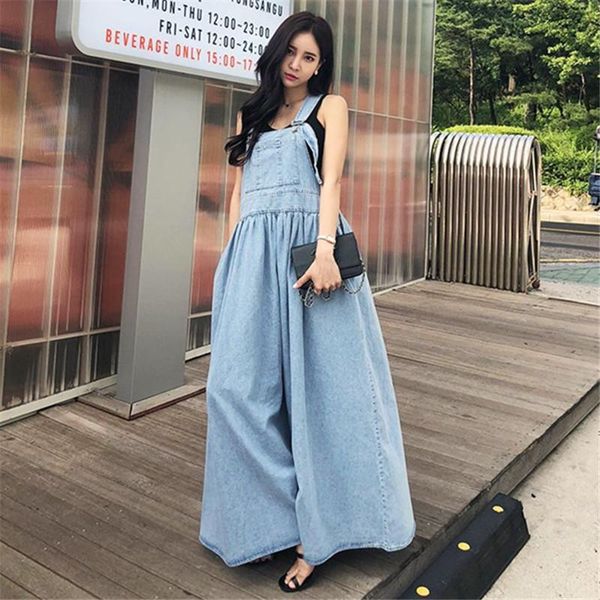 

casual dresses women's blue big size denim strap mid-length dress sleeveless temperament fashion trendy summer 2021 e453, Black;gray