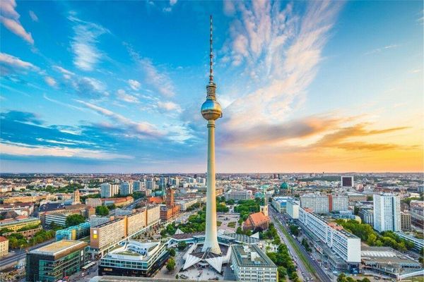 

wall stickers berlin city tv tower art silk poster print 24x36inch