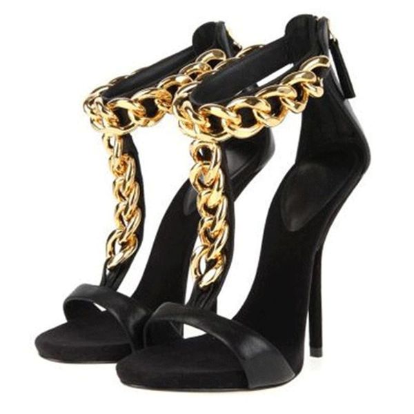 

dress shoes shofoo shoes.stylish women's shoes, black fabric, gold chain, sandals stiletto, ladies sandals, shoes. size:34-45