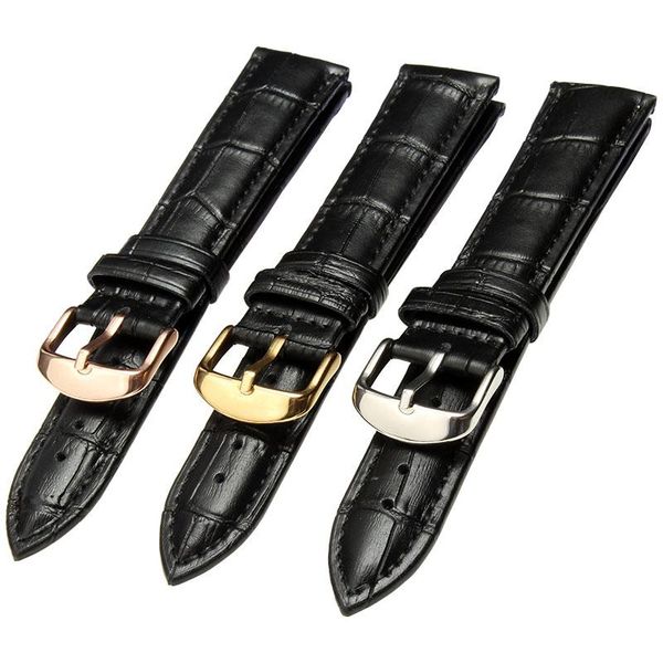 

watch bands soft cowhide waterproof mechanical leather strap 18|19|20|21|22mm male real, Black;brown