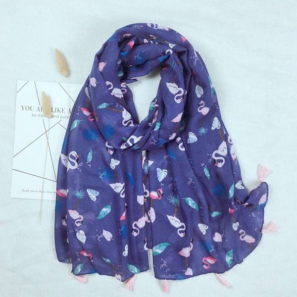 

2021 new swan totem women's cotton hemp handle thin silk scarf for travel sun protection shawl, Blue;black