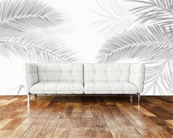 

wallpapers custom hand-painted nordic minimalist plant coconut leaf palm tree po self adhesive wallpaper background papel de parede