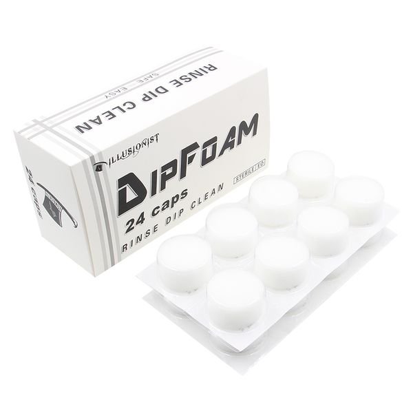 

24pcs/box tattoo disposable dip foam for rinse dip clean needle and tip professional cartridge dipfoam cleaning cup tattoo clean