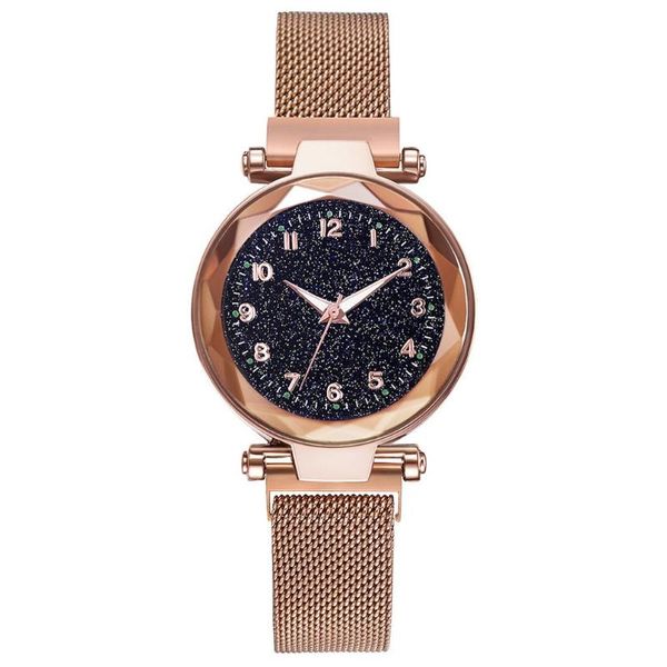 

wristwatches magnetic luxury women watches starry sky female clock quartz wristwatch fashion ladies dress watch relogio feminino, Slivery;brown