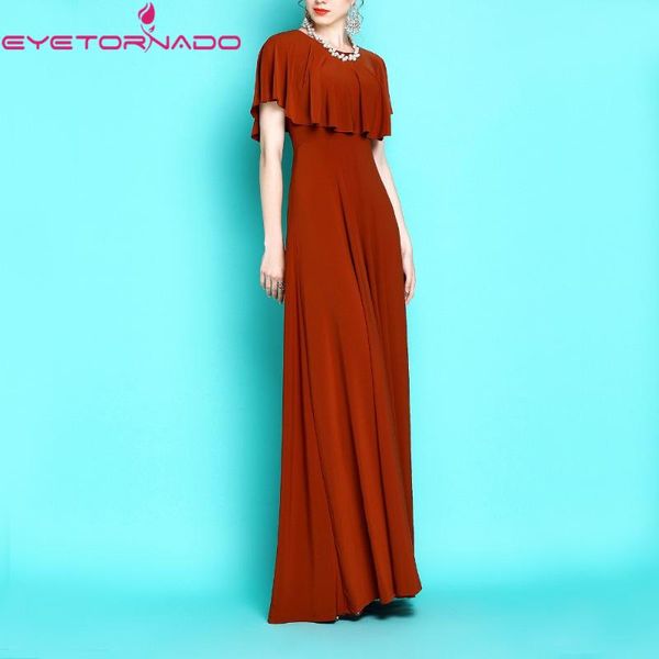 

casual dresses plus size long party dress women summer o neck cloak sleeve floor-length maxi boho beach bandage vestido e6181, Black;gray