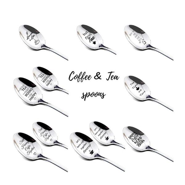 

spoons stainless steel personalized engraving tableware coffee spoon gift