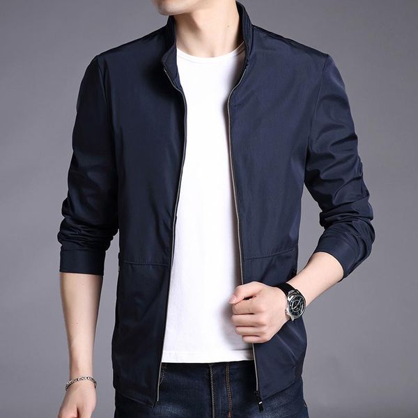 

men's jackets slim jacket fashion brand fit casual stand collar designer men zipper windbreaker autumn classic maroon coats clothes, Black;brown