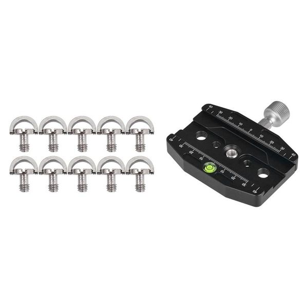 

10x d-ring 1/4inch mounting screw thread for camera tripod monopod & 1x cl-90n quick release clamp with aluminum alloy