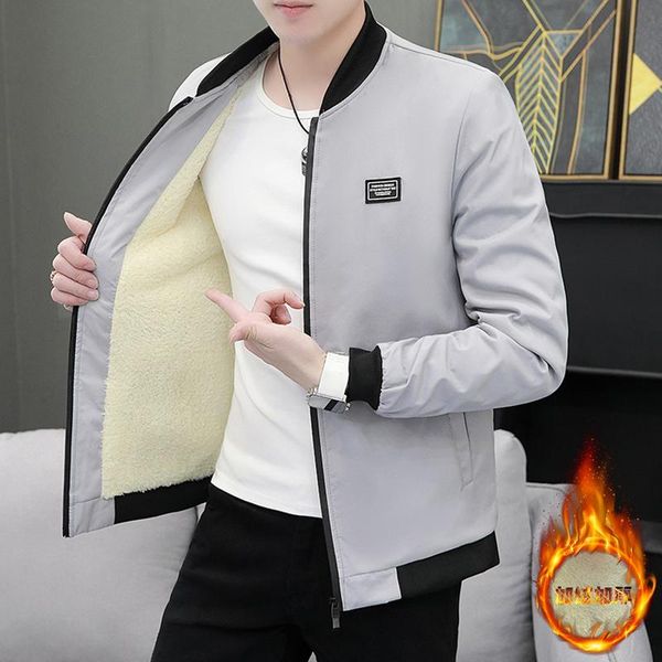 

men's jackets winter warm casual coats outdoor loose fleece lined lamb wool outerwear liner thicke, Black;brown