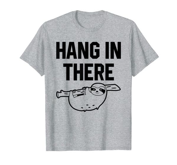 

funny hang in there sloth costume sloth lover gift boy t-shirt, White;black