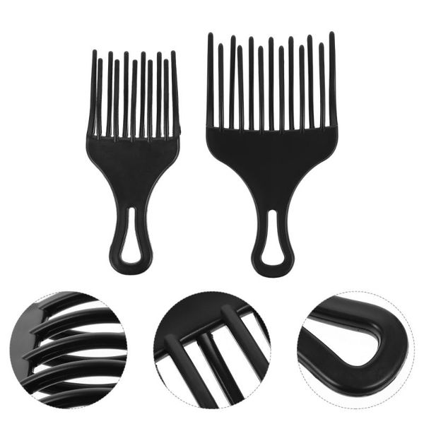

hair brushes 4pcs wide teeth comb pick detangle wig afro curly, Silver