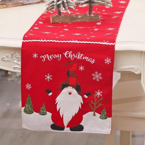 

mats & pads exquisite embroidery table runner cute christmas faceless doll snowflake pattern placemat tablecloth for home restaurant