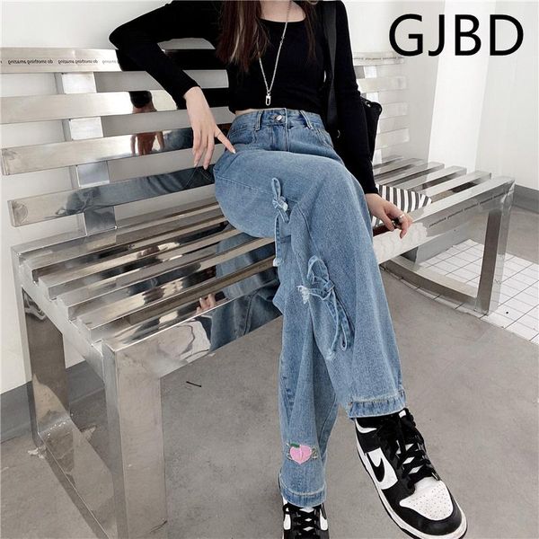 

women's jeans high waist 2021 summer streetwear baggy straight denim pants vintage casual wide leg mom trouser, Blue
