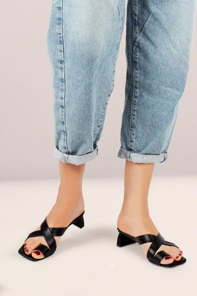 

slippers women's black short heels thong