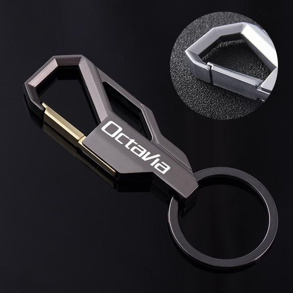 

keychains metal keychain alloy buckle waist car key chain ring for skoda octavia 2021 19 accessories, Silver