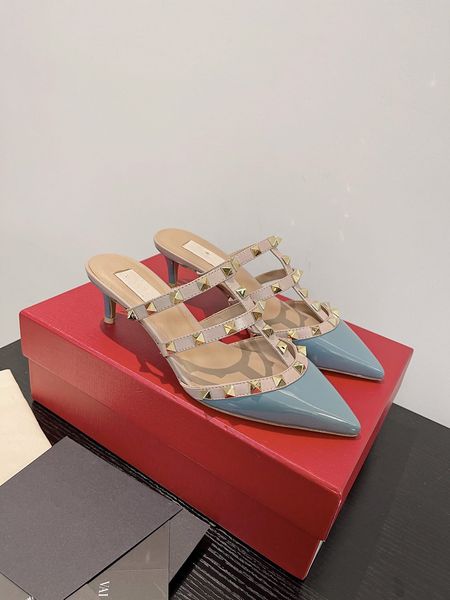 

valentino shoes luxurys designers shoes 2021 fashion sandals high heels imitation counter brand sandals high heels k15-1, Black