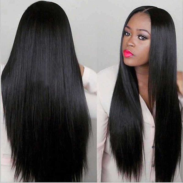 

wig female long black wig straight hair headgear