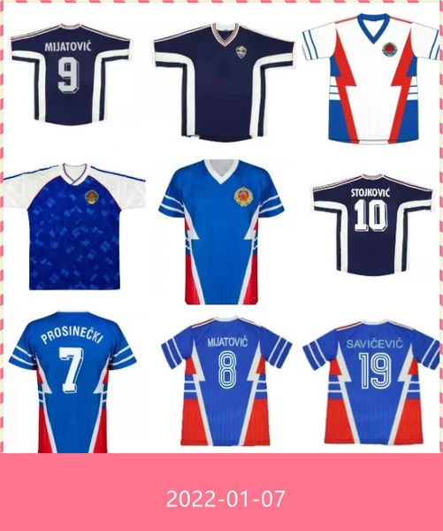 

retro 1998 yugoslavia soccer jersey mijatovic mihajlovic stankovic jugovic stojkovic savicevic vintage classic football shirt calcio22, Black;yellow