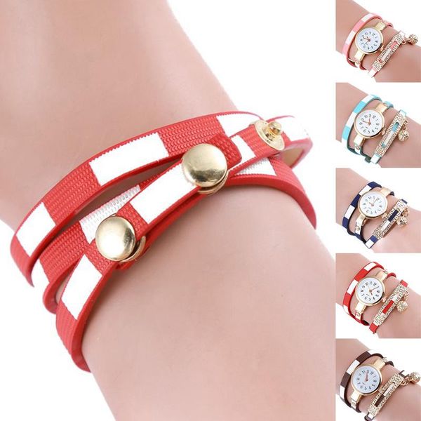 

wristwatches quartz with ball pendant classic charm ladies alloy winding easy exquisite gift fashion pu leather women watch bracelet, Slivery;brown
