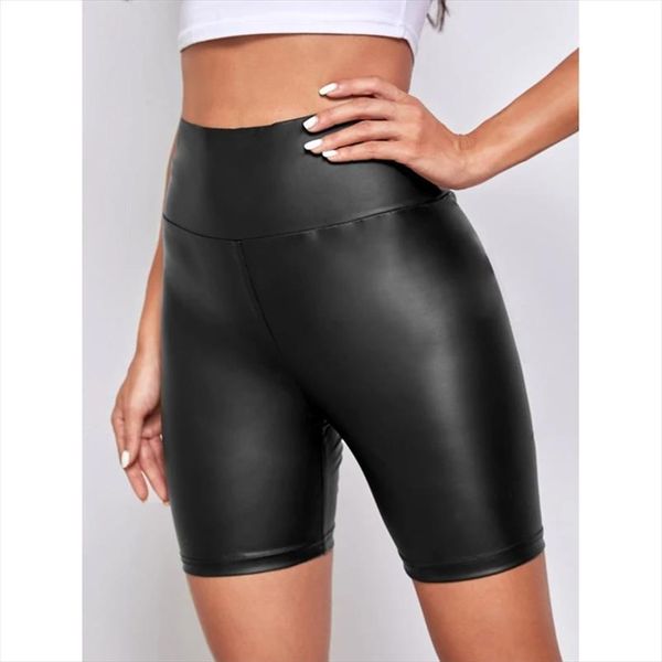 

cs poledance cales mujer women shorts largo de couro olhar black, White;black