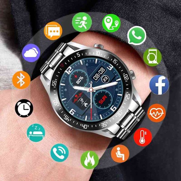 

lige 2020 new steel band digital watch men sports electronic led male men clock waterproof bluetooth hour + box