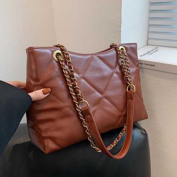 

evening bags large capacity lingge chain shoulder bag women winter fashion luxury designer ladies handbags tote shopping sac a main