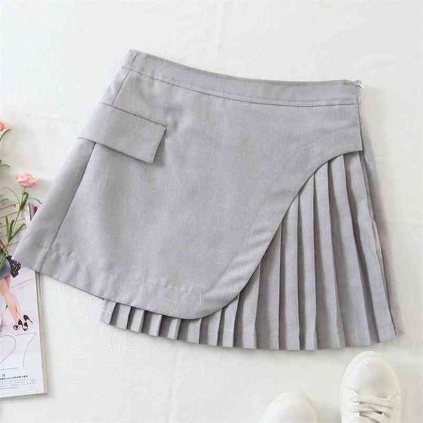 

summer women skirt fashionable high waist irregular s cute sweet girls dance mini 210531, Black