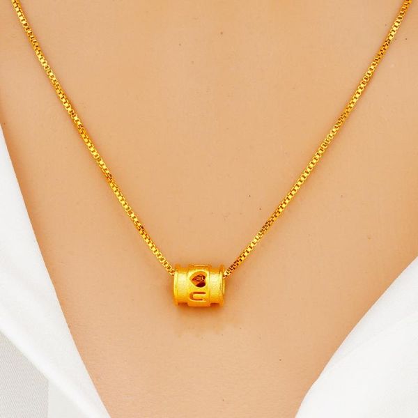 

pendant necklaces 24k gold hollow heart necklace round geometric choker for women clavicle chain fashion christmas jewelry collares, Silver